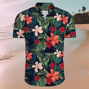 Camisa Estampada com Flores Havaianas Masculina