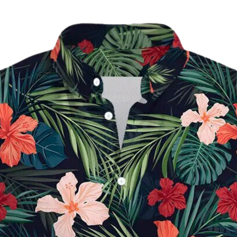 Camisa Estampada com Flores Havaianas Masculina