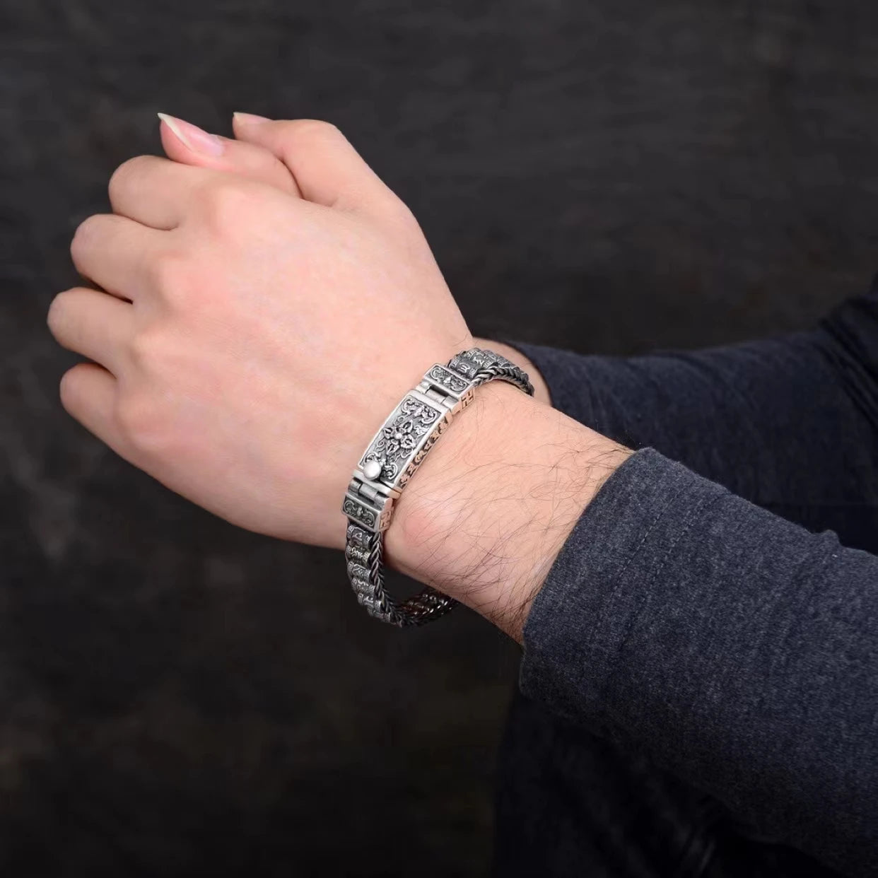 Pulseira Masculina Budista Seis Mantras