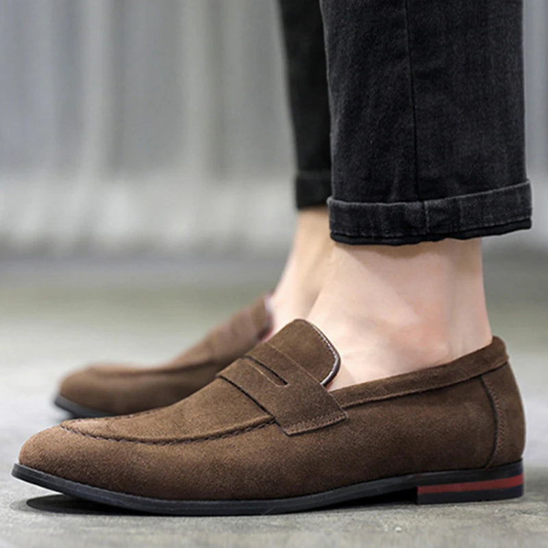 Sapato Mocassim Casual Masculino de Camurça Deutch