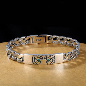 Pulseira de Prata 925 Artesanal Tiger