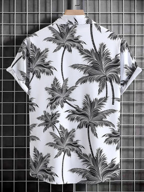 Camisa Havaiana Tropical Black and White