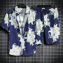 Conjunto Havaiano Camisa + Shorts Masculino 2 Peças