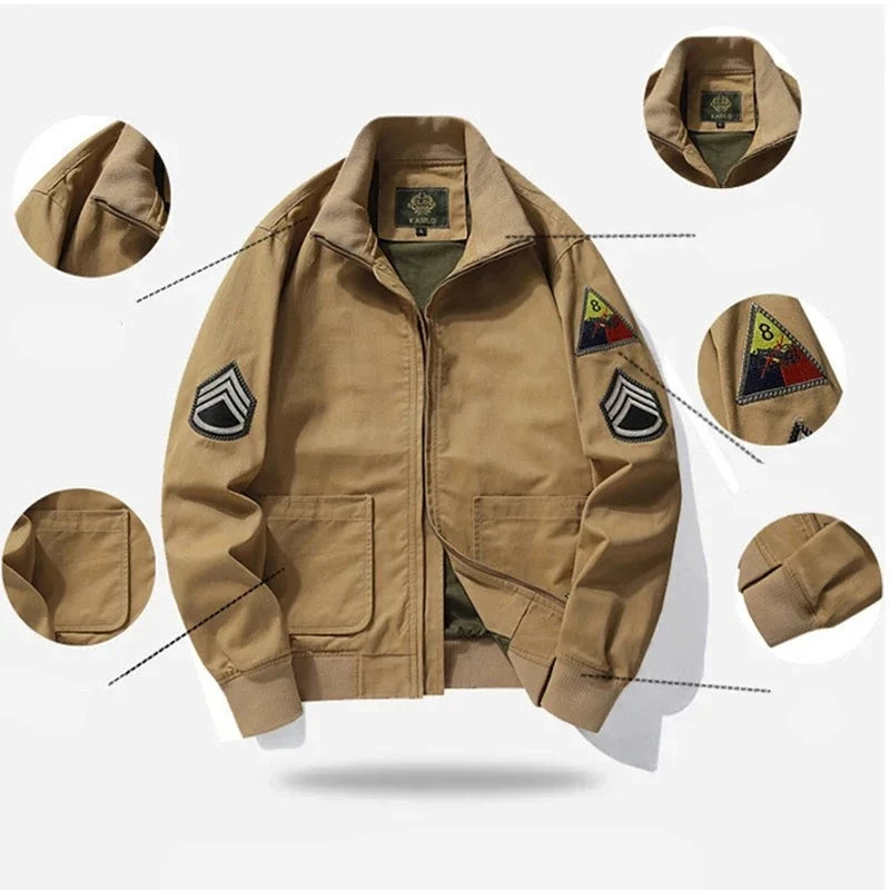 Jaqueta Masculina Militar Bordada