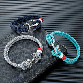 Pulseira Náutica Masculina Trançada Flat Anchor